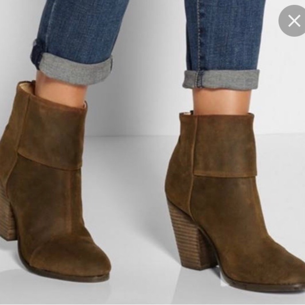 Rag & bone newbury gren/brown leather boots